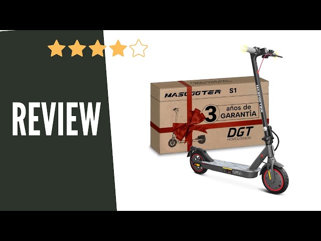 Vídeo relacionado con MASCOOTER S1 | Patinete Eléctrico Adultos Homologado DGT - Intermitentes & Regeneración de Batería al Frenar - 300W, 600W MAX, 20km Autonomía, Ruedas 8.5" Aire - Frenos Eléctricos y de Disco
