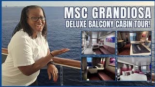 MSC Grandiosa Deluxe Balcony Cabin Tour 2026 (Full Walkthrough!)