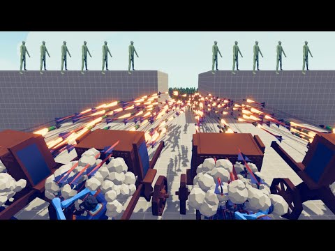 4x HWACHA vs 50x EVERY UNIT (corridor)  - Totally Accurate Battle Simulator TABS