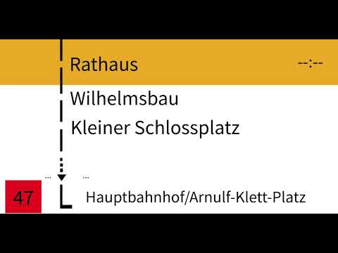NEUE LINIE Ansage Bis Hauptbahnhof Linie 47 SSB Stuttgart Komplette Route