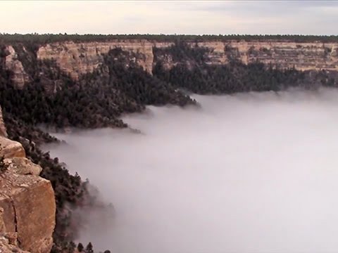 Raw: Rare Clouds in Grand Canyon