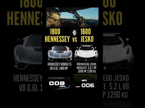 1800 HP Hennessey venom F5 vs 1600 HP Koenigsegg jesko absolute #hennessey #venom #race #carwow