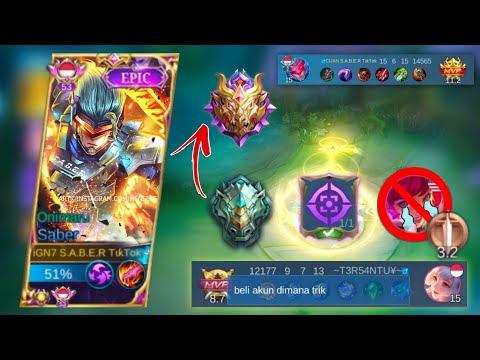 PAKAI SET EMBLEM INI KILL MUSUH LEBIH MUDAH | TOP 1 SABER ONE SHOT BUILD | #mobilelegends