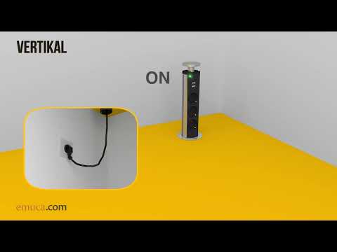 Multiprise encastrable - 3 prises + 2 USB - noir ou blanc - Vertikal EMUCA