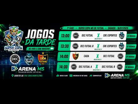 🔴 AO VIVO | SUPER COPA MS DE FUTSAL | CATEGORIAS DE BASE | RIO BRILHANTE/MS