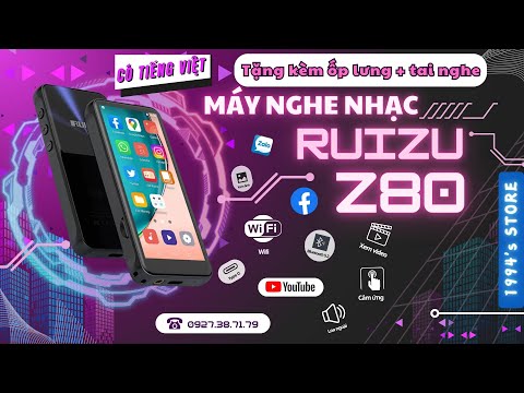 Máy Nghe Nhạc Android Ruizu Z80 Xem Video ,Cảm Ứng IPS 4 Inch, RAM 2GB, ROM 16GB, Bluetooth 5.2, Wifi