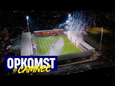 Dronebeelden opkomst Halve Finale SC Cambuur - N.E.C. Nijmegen