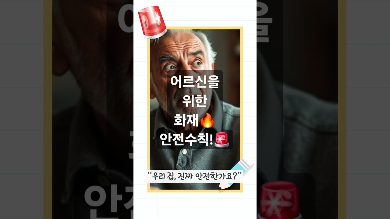 어르신들을 위한 화재 안전수칙을 알려드립니다.