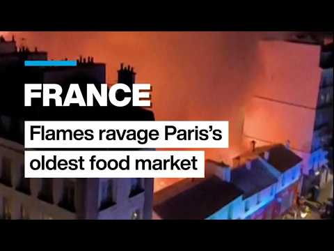 Fire ravages oldest covered food market in Paris