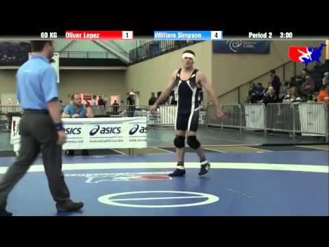 Oliver Lopez vs. William Simpson at 2013 ASICS University Nationals - GR