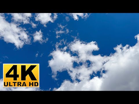 Blue Sky and Clouds Screen Saver (No sound) 2 Hours 4K UHD