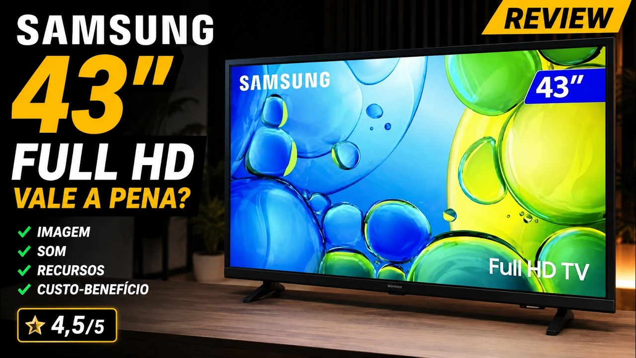 Miniatura da avaliação em vídeo de Smart TV Samsung F6000F 43 Polegadas Full HD