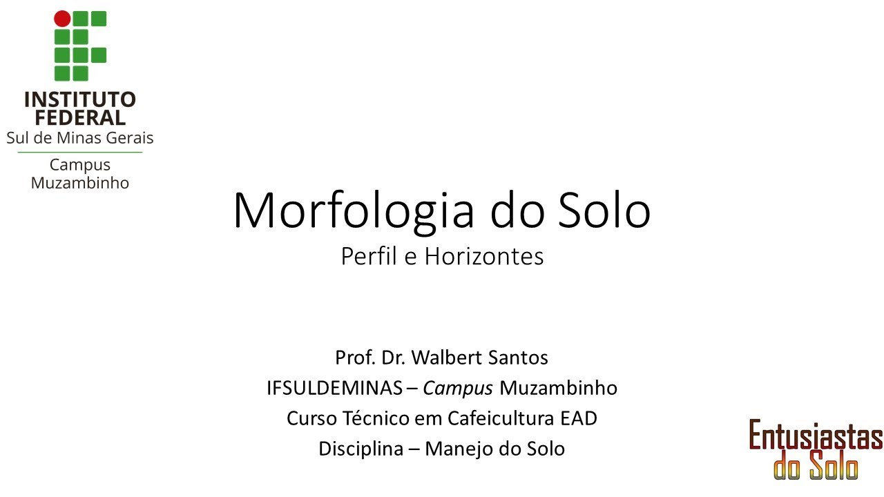 #3 Solos - Perfil e Horizontes do Solo - Disc. Manejo do Solo - Técnico em Cafeicultura