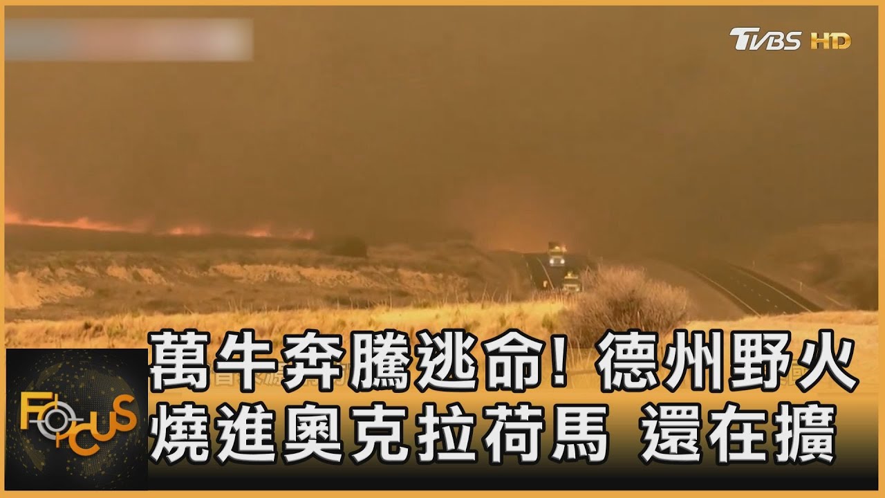 萬牛奔騰逃命!德州野火燒進奧克拉荷馬 還在擴