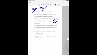MARCH 2021 SAT (US) — Math NO CALCULATOR Question #15 (Growth + Decay Functions)