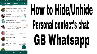 How to Hide/Unhide personal contects chat in GB Whatsapp .