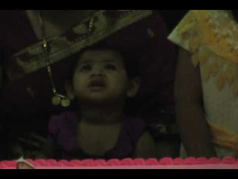 Pavi first birthday cake cutting april 10