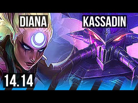 DIANA vs KASSADIN (MID) | 8/1/3, 700+ games, Godlike | VN Master | 14.14