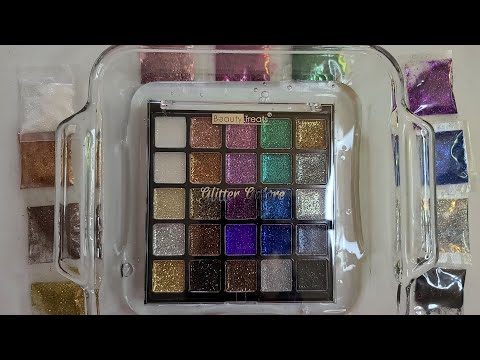 Adding Eyeshadow and Glitter to Clear Slime