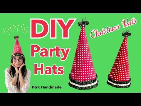DIY Party Hats | วิธีทำหมวกปาร์ตี้คริสต์มาส | How to Christmas Hats | Tutorial |