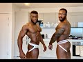 2 Friends trying on ALOT of jockstraps & reviews