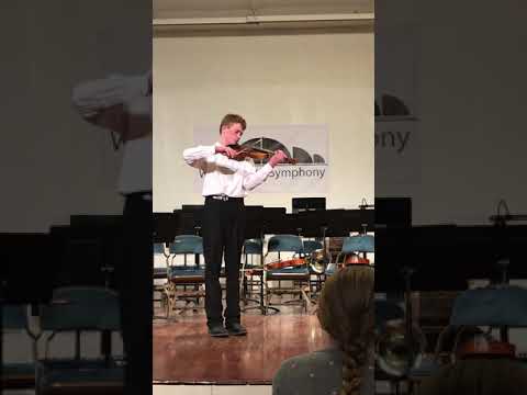 Noah Uebelhoer on violin and Kate Larson piano accompanist performing Bruch Concerto No.1