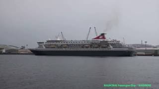 BALMORAL Passengers Ship. Maneuver leaving the port. La Coruna (Spain) - 15 August 2016
