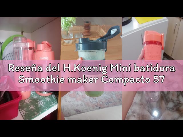 Vídeo relacionado con H.Koenig Mini batidora Smoothie maker Compacto 570mL SMOO18 Sin BPA Potente 300W, Batidora de Smoothie 2 Botellas Portátiles, 4 Cuchillas de Acero Inoxidable, verde pastel