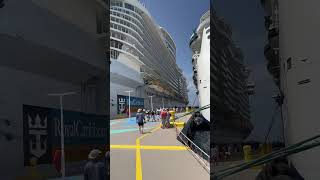 CocoCay Size Showdown: Jewel Looks Tiny Next to Oasis! 🚢😳 #RoyalCaribbean #cococay #okaytravel