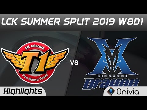 SKT vs KZ Highlights Game 1 LCK Summer 2019 W8D1 SK Telecom T1 vs KingZone DragonX Highlights by Oni