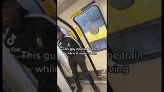 Guy opens train while it’s moving !! LONDON UNDERGROUND