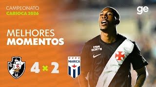 VASCO 4 X 2 MARICÁ | MELHORES MOMENTOS | 1ª RODADA CARIOCA 2026 | ge.globo