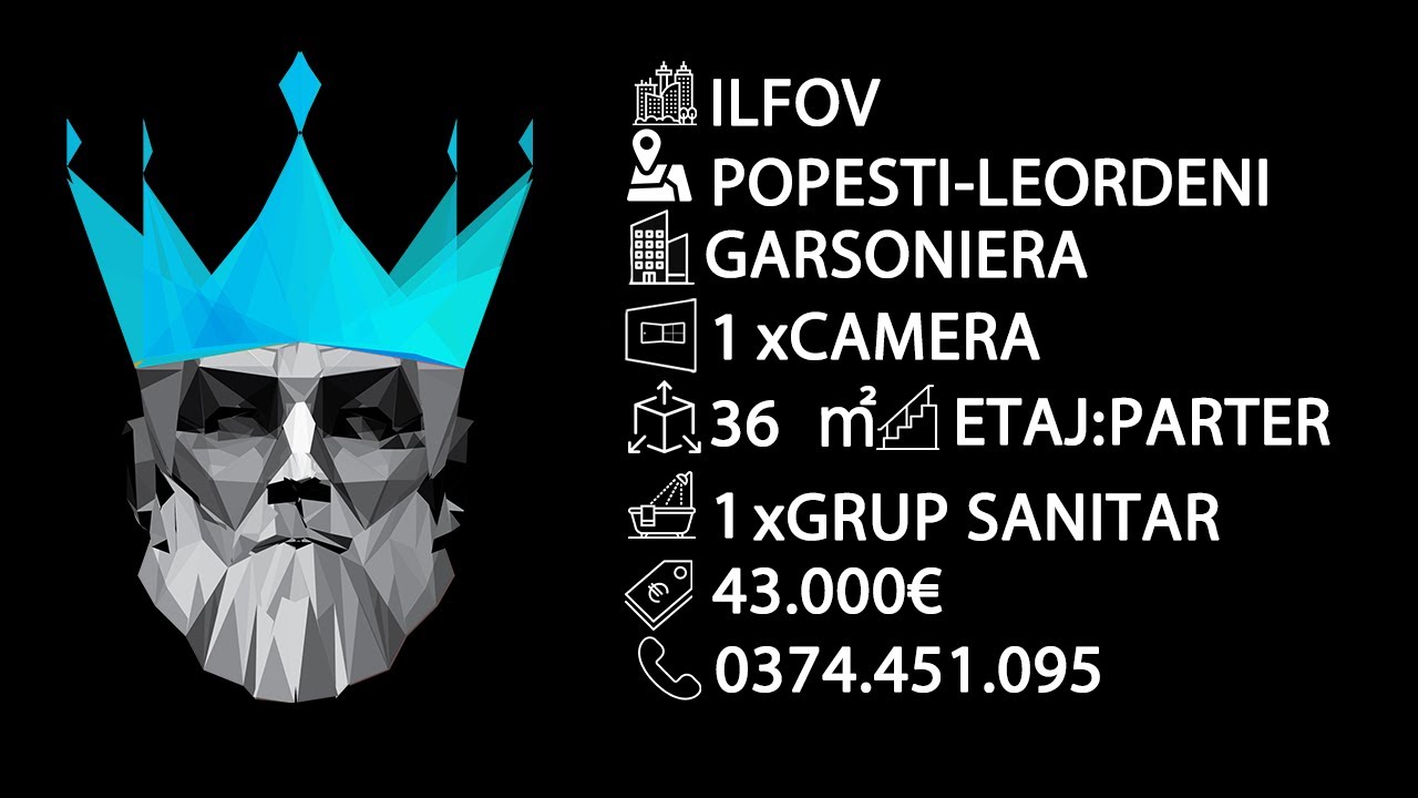 Tur video Popesti-Leordeni | Garsoniera | Parter cu curte | Centrala | Parcare | Nemobilat