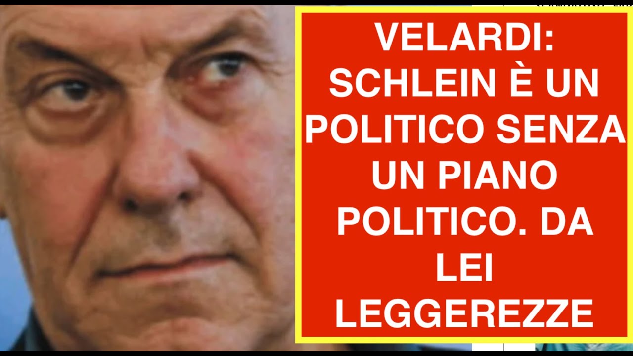 VELARDI: SCHLEIN È UN POLITICO SENZA UN PIANO POLITICO. DA LEI LEGGEREZZE