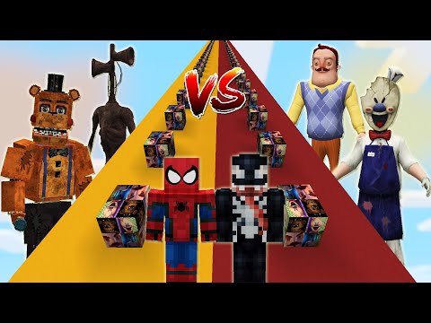 ÖRÜMCEK ADAM ve VENOM DEV YARATIKLAR ŞANS BLOKLARI CHALLANGE 🤑 - Minecraft