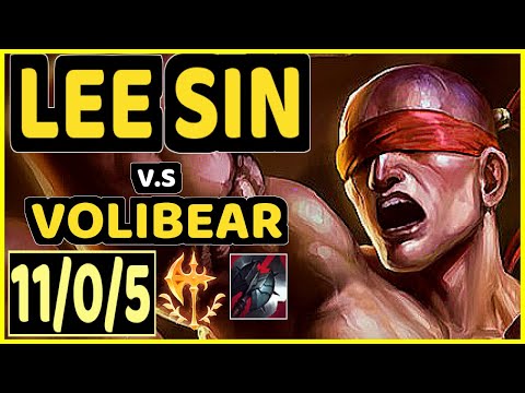KIKIS (LEE SIN) vs VOLIBEAR - 11/0/5 KDA JUNGLE CHALLENGER GAMEPLAY - EUW