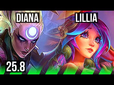 DIANA vs LILLIA (JGL) | 5/0/5 | EUW Diamond | 25.8