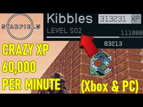Level up FASTER! 60,000 xp PER MINUTE in Starfield, fast leveling xp farm xbox & PC, outpost guide