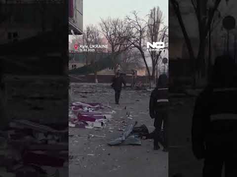 One person was killed and four were injured by a Russian overnight strike on a Kyiv office block