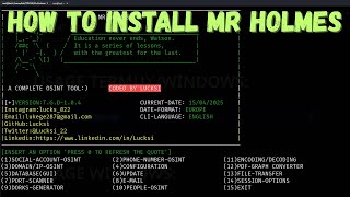 How To Install Mr. Holmes OSINT - A Complete OSINT Tool 2025