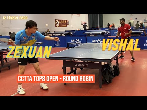 Zexuan WANG [3005] vs Vishal SURYAVANSHI [1503] - CCTTA Top8 Open - Round Robin - 12 March 2023