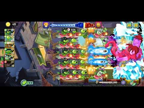 plants vs zombies 2-mega gatling pea & friends.zomboss/23.4 million plus.