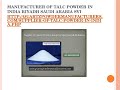 Manufacturer of Talc Powder in India Riyadh Saudi Arabia SVI