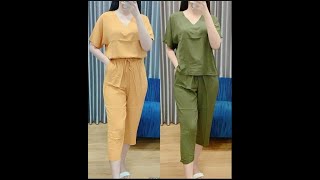 Download lagu Setelan Baju Tidur Piyama Santai Wanita Kekinian Celana 7 Per 8 Terbaru One set mp3