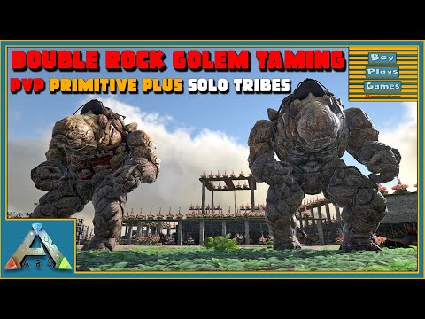 ARK: PVP | Primitive Plus | EASY Double Rock Golem TAMING | No Trap | Ragnarok | Solo Tribes | Ep3