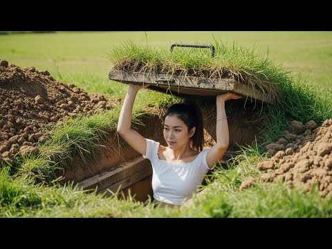 TIMELAPSE — Young Girl Builds a Secret Survival Bunker Behind Her Home in 30 Days