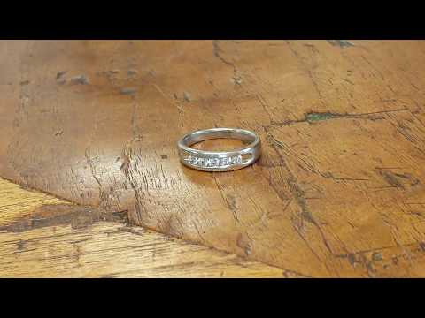 0.5 Ct. Wide Channel Set Men's Ring with Open End Design - TwoBirch - TB-GR-0024-WG-H