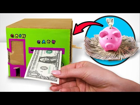 Diy modern piggy bank for cash and coins