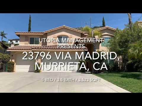 Beautiful Murrieta 5 bedroom available for rent property video