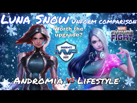 Luna Snow uniform comparison. Worth the cost? Marvel Future Fight